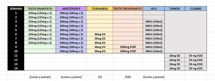 Ciclo testo, masteron y turi