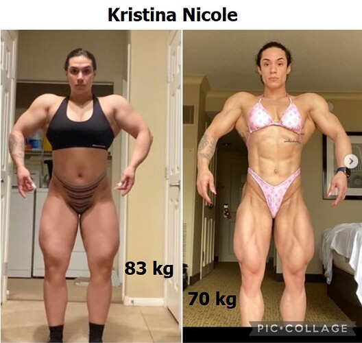 Transformacion Cristina Nicole COMPETENCIA 83 kg a 70 kg